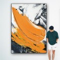 Pinceladas naranja de Palette Knife arte de la pared textura minimalista